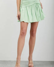 Side Ruched Ruffle Skort