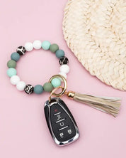 Silicone Monochromatic Key Ring Bracelet - Greens / OneSize