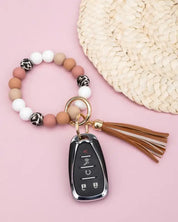 Silicone Monochromatic Key Ring Bracelet