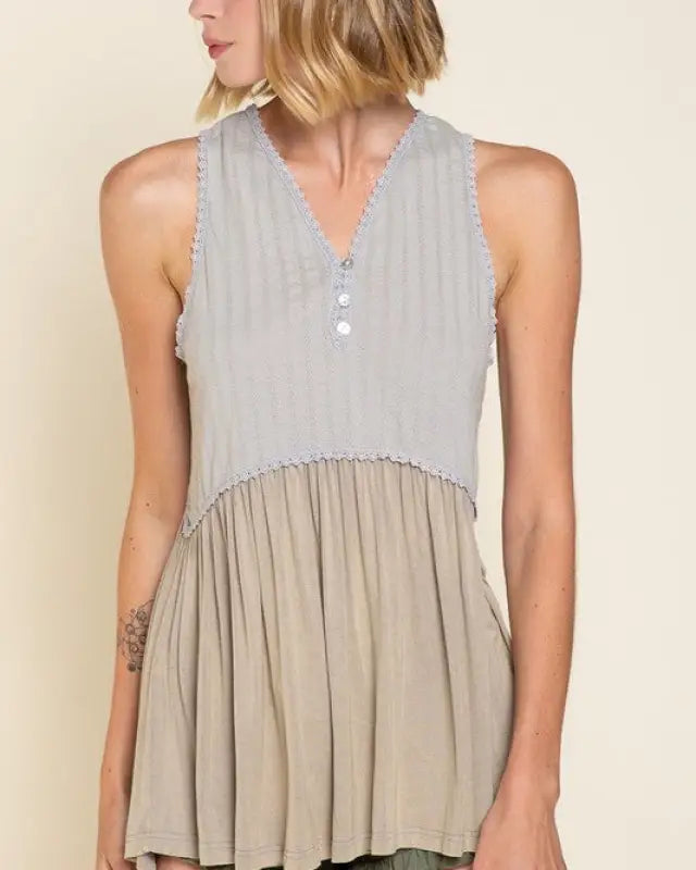 Simple But Unique Babydoll Knit Tank Top