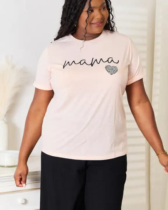 Simply Love MAMA Heart Graphic T-Shirt