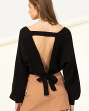 Simply Stunning Tie-Back Cropped Sweater Top