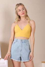 SL yellow crop tank top - S