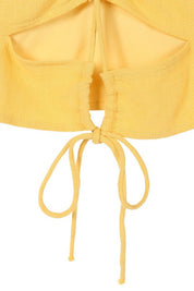 SL yellow crop tank top