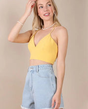 SL yellow crop tank top