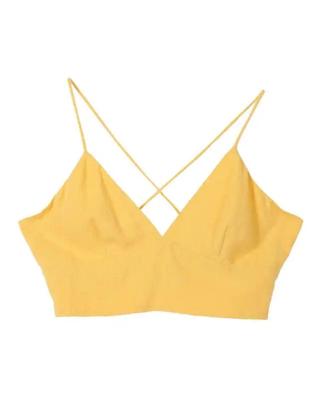 SL yellow crop tank top