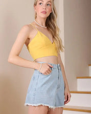 SL yellow crop tank top