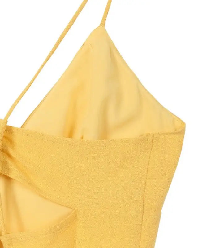 SL yellow crop tank top