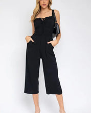 Sleeveless Drawstring Cropped Jumpsuit