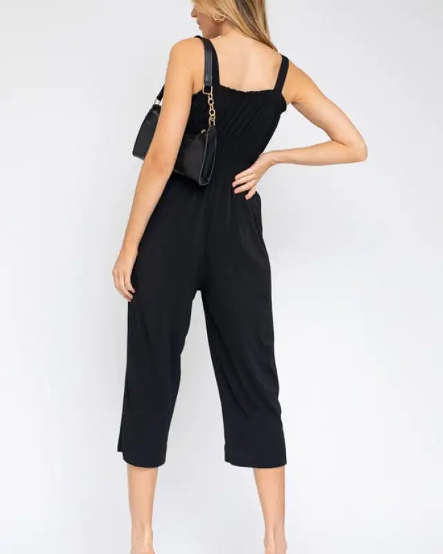 Sleeveless Drawstring Cropped Jumpsuit