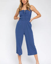 Sleeveless Drawstring Cropped Jumpsuit