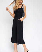 Sleeveless Drawstring Cropped Jumpsuit