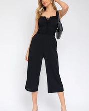 Sleeveless Drawstring Cropped Jumpsuit