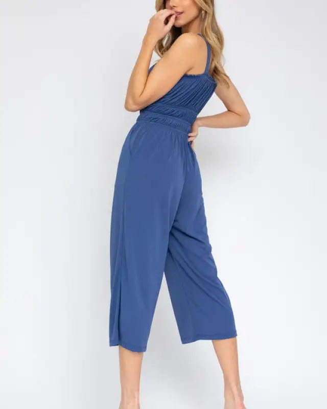 Sleeveless Drawstring Cropped Jumpsuit