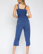 Sleeveless Drawstring Cropped Jumpsuit