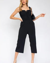 Sleeveless Drawstring Cropped Jumpsuit