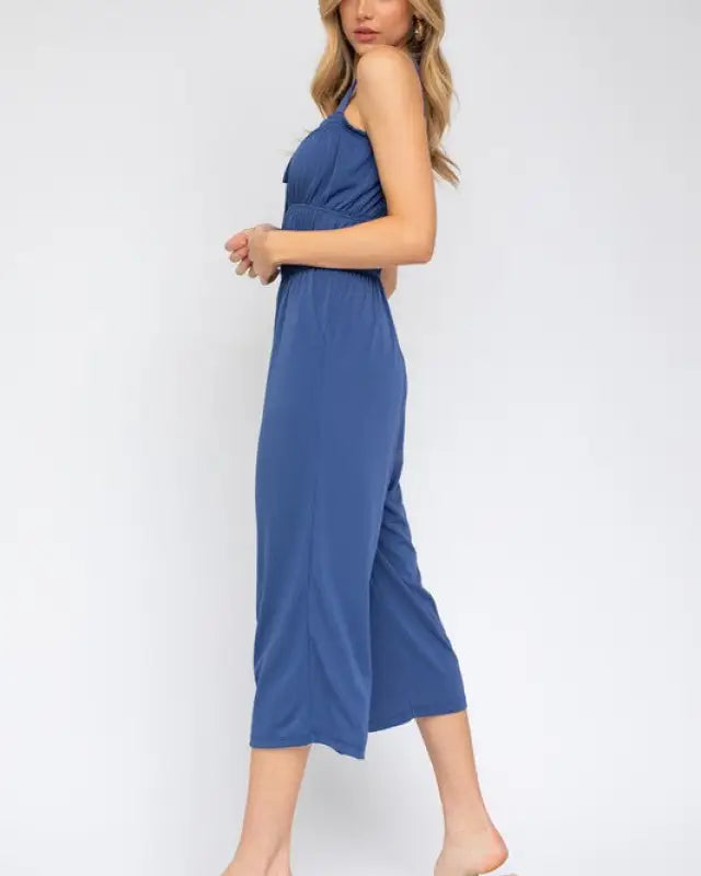 Sleeveless Drawstring Cropped Jumpsuit