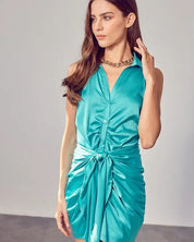 Sleeveless Front Tie Dress