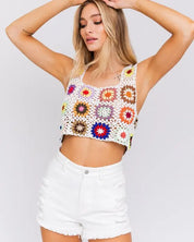 Sleeveless Multi Crochet Top