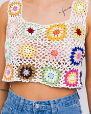 Sleeveless Multi Crochet Top