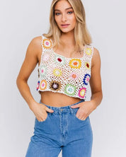 Sleeveless Multi Crochet Top