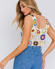 Sleeveless Multi Crochet Top