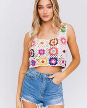 Sleeveless Multi Crochet Top