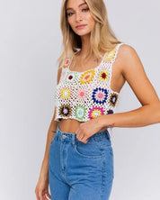 Sleeveless Multi Crochet Top