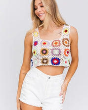 Sleeveless Multi Crochet Top