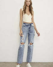 SLIM BOYFRIEND JEANS - LIGHT / 1