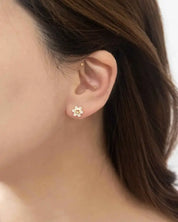 Smiley Flowers Stud Earrings - Gold / OS