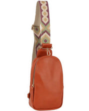 Smooth Zipper Sling Crossbody With Guitar Strap