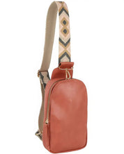 Smooth Zipper Sling Crossbody With Guitar Strap