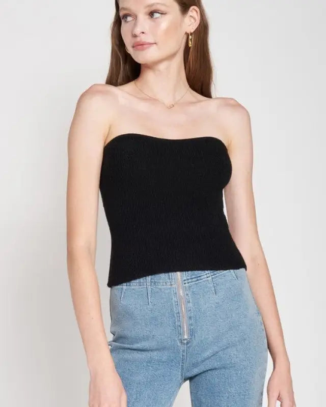 Fuzzy Swater Tube Top