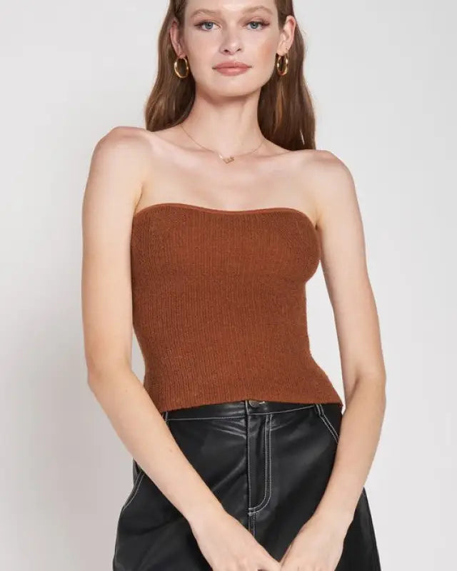 Fuzzy Swater Tube Top