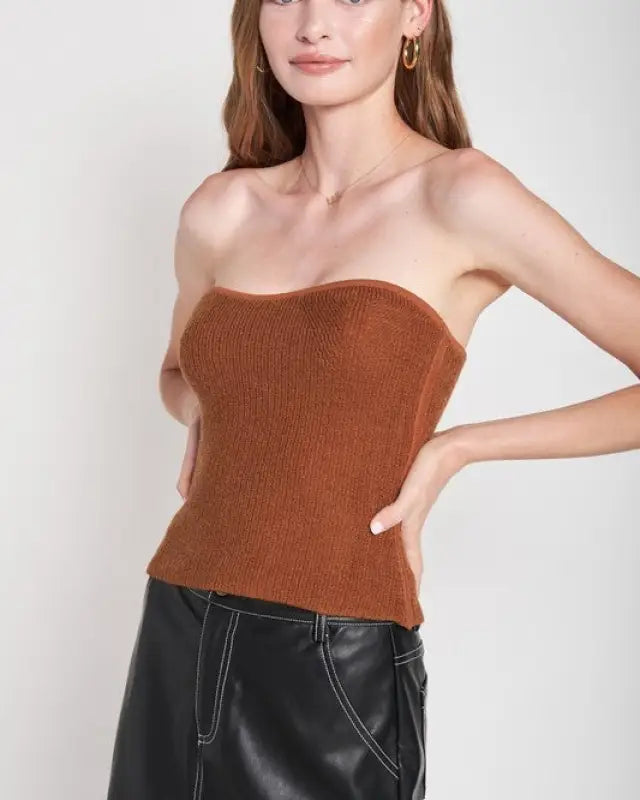 Fuzzy Swater Tube Top