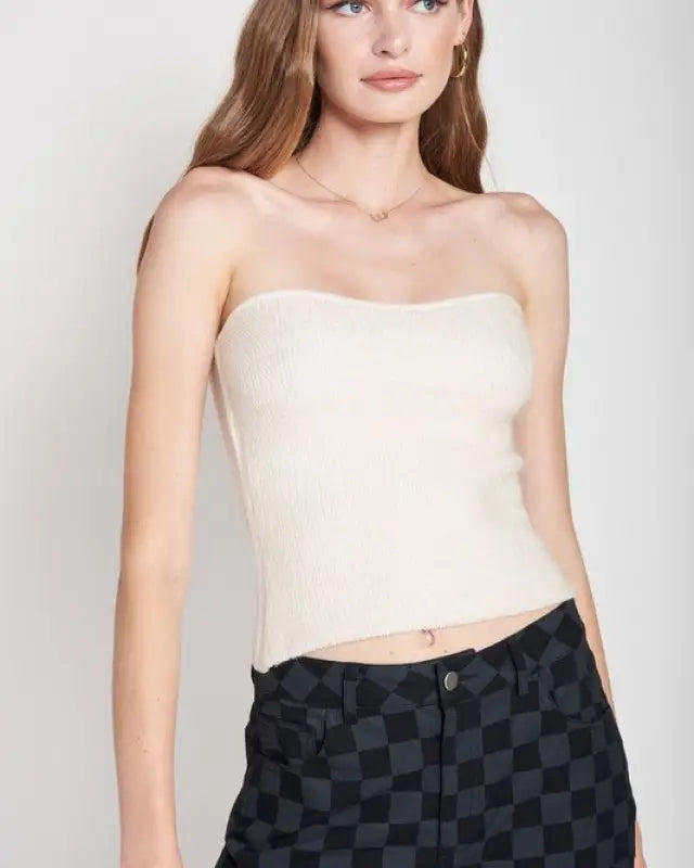 Fuzzy Swater Tube Top