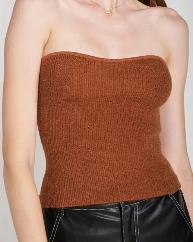 Fuzzy Swater Tube Top