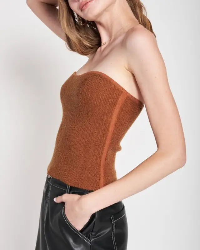 Fuzzy Swater Tube Top