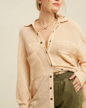 Soft Thermal Knit Shacket Top