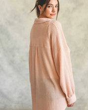 Soft Thermal Knit Shacket Top