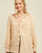 Soft Thermal Knit Shacket Top