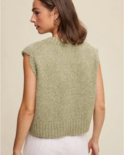 Soft Touch Cropped Knit Sweater Vest