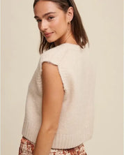 Soft Touch Cropped Knit Sweater Vest