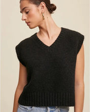 Soft Touch Cropped Knit Sweater Vest