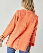 Solid Button Down Long Sleeve Shirt