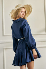 SOLID FLARE SHIRT DRESS KRD4190 - Dresses