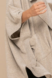 Solid Knit Oversized Trench Cardigan Coat