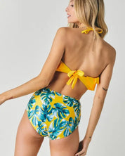 Solid Ruffle Top And Bottom Swimsuit