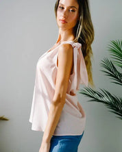 Solid V-Neck Sleeveless Top